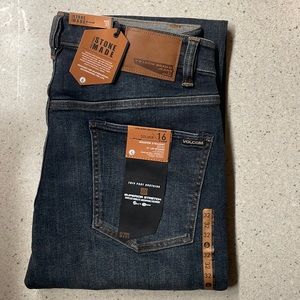 Volcom Solver Denim 32”x32” Men’s Indigo Rinse New With Tags NWT